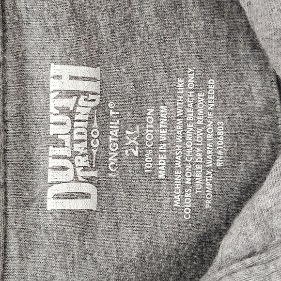 Duluth Trading Co Pullover Mens Cotton Shirt Size 2XL Long Tail Gray Read Below - Picture 3 of 6